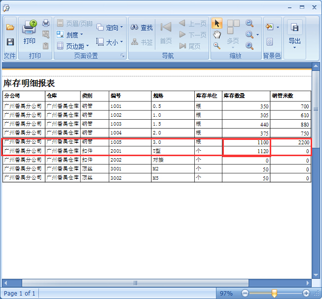 鋼管租賃管理系統(tǒng)調(diào)倉(cāng)單